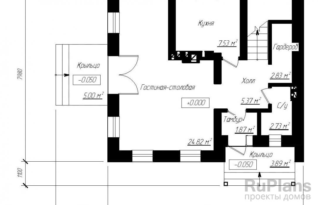 Rg3439 - Проект небольшого дома с мансардой