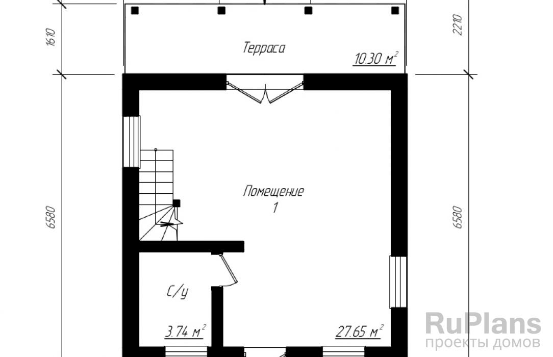 Rg3778 - Проект современного коттеджа с мансардой