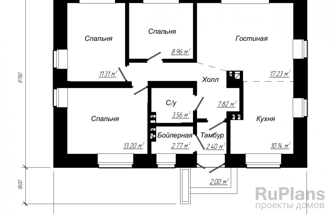 Готовые проекты одноэтажных домов из газобетона бесплатно с расчетами и размерами