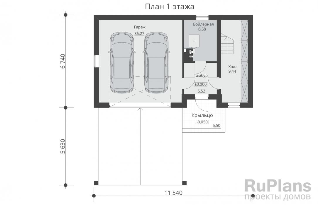 Rg5215 - Гараж с жилым мансардным этажом