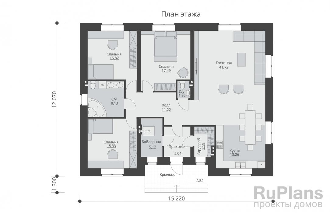 Типовой проект дома 12 на 15. Типовые проекты домов и коттеджей 12 х 15