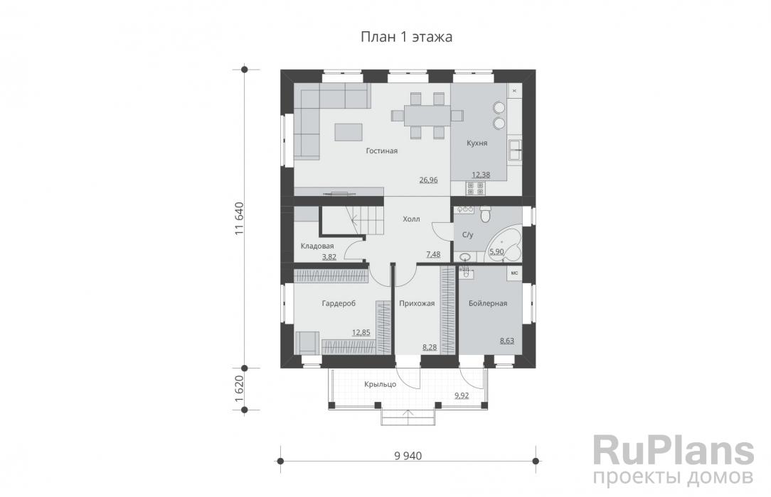 Rg5610 - Проект двухэтажного дома с чердаком