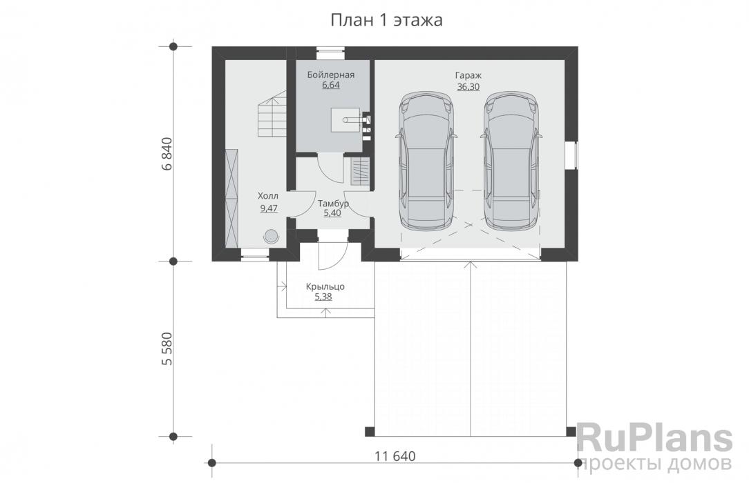 Rg5624 - Гараж с жилым мансардным этажом