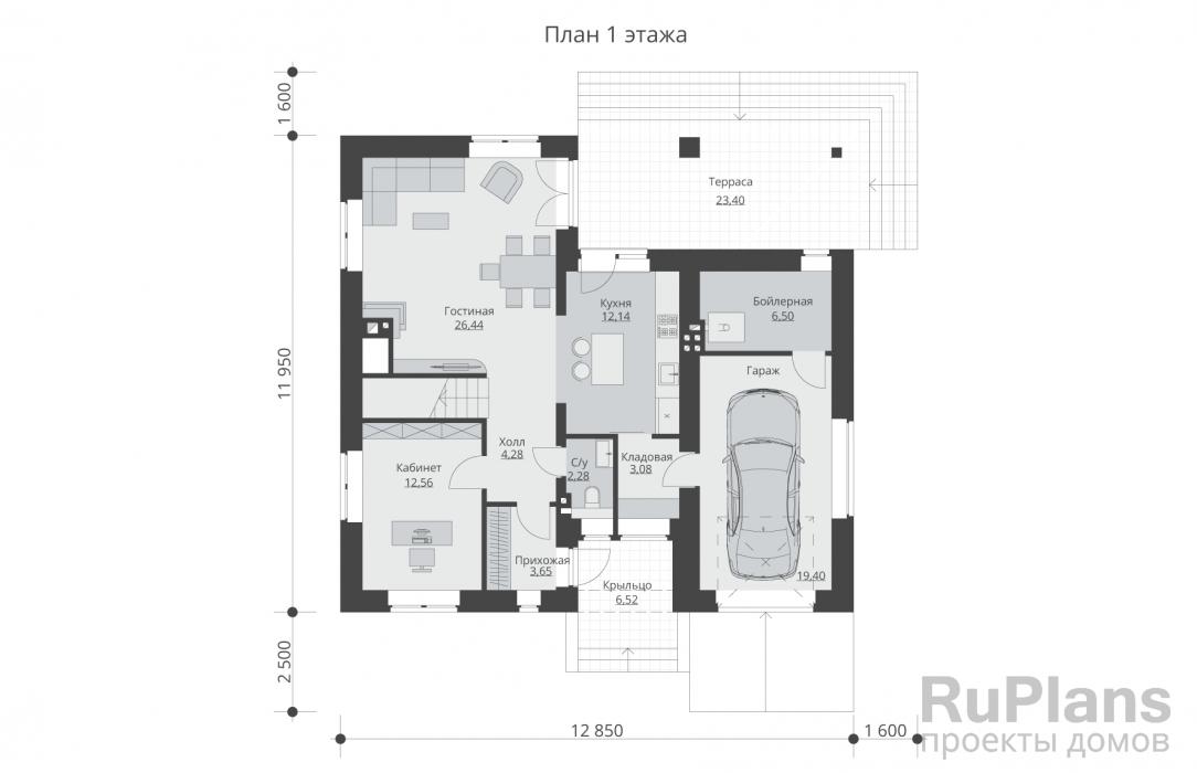 Rg5917 - Двухэтажный дома с гаражом, террасой, балконом и четырьмя спальнями