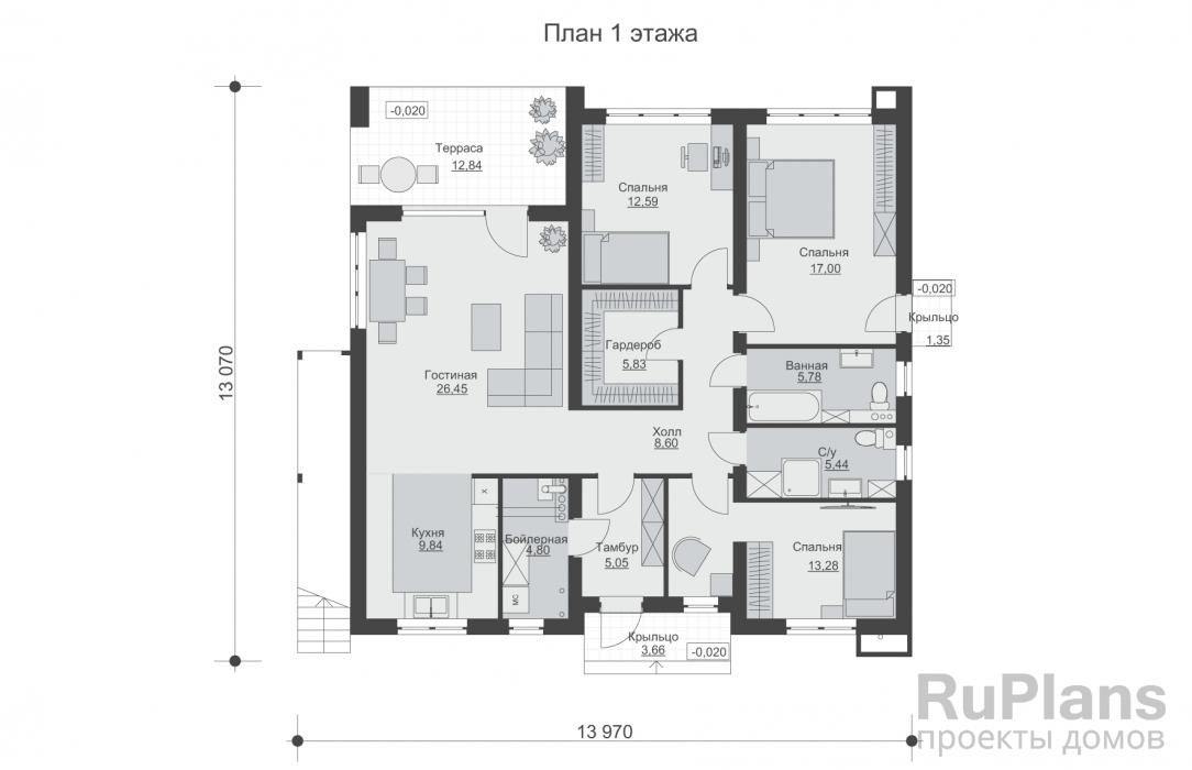 Rg6392 - Двухэтажный дом с террасами и пятью спальнями